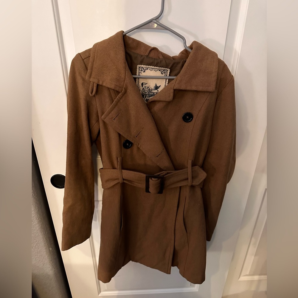 Forever Audrey Tan Belted Trench Women's Size S